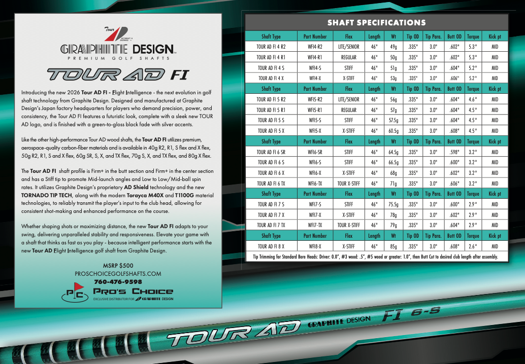 Graphite Design - Tour AD F1 - Jeff Shuster Golf